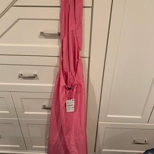 Bubble Gum pink halter dress.